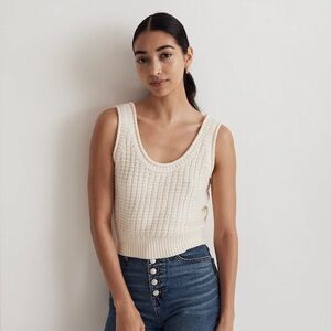 NEW - Madewell Textured-Stitch Sweater Tank in Cream XXS
